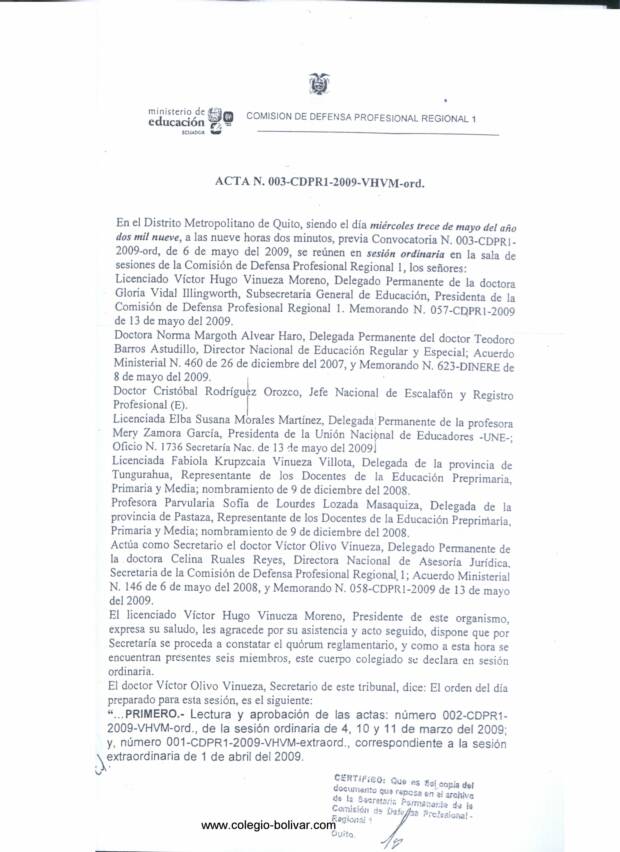 Concurso de Merecimientos para optar por el Rectorado del Colegio