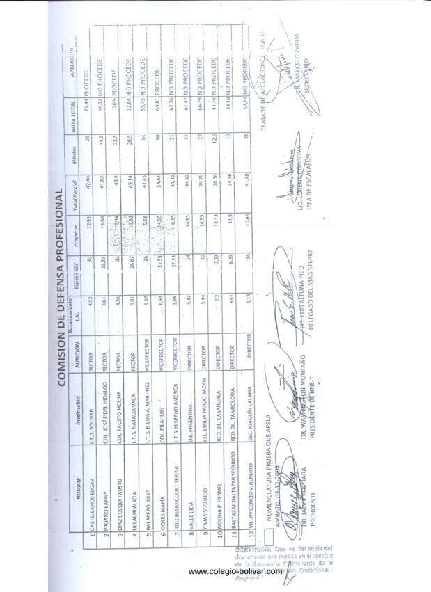 Concurso de Merecimientos para optar por el Rectorado del Colegio