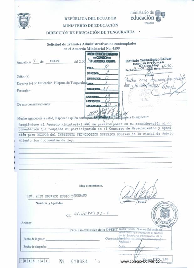 Concurso de Merecimientos para optar por el Rectorado del Colegio